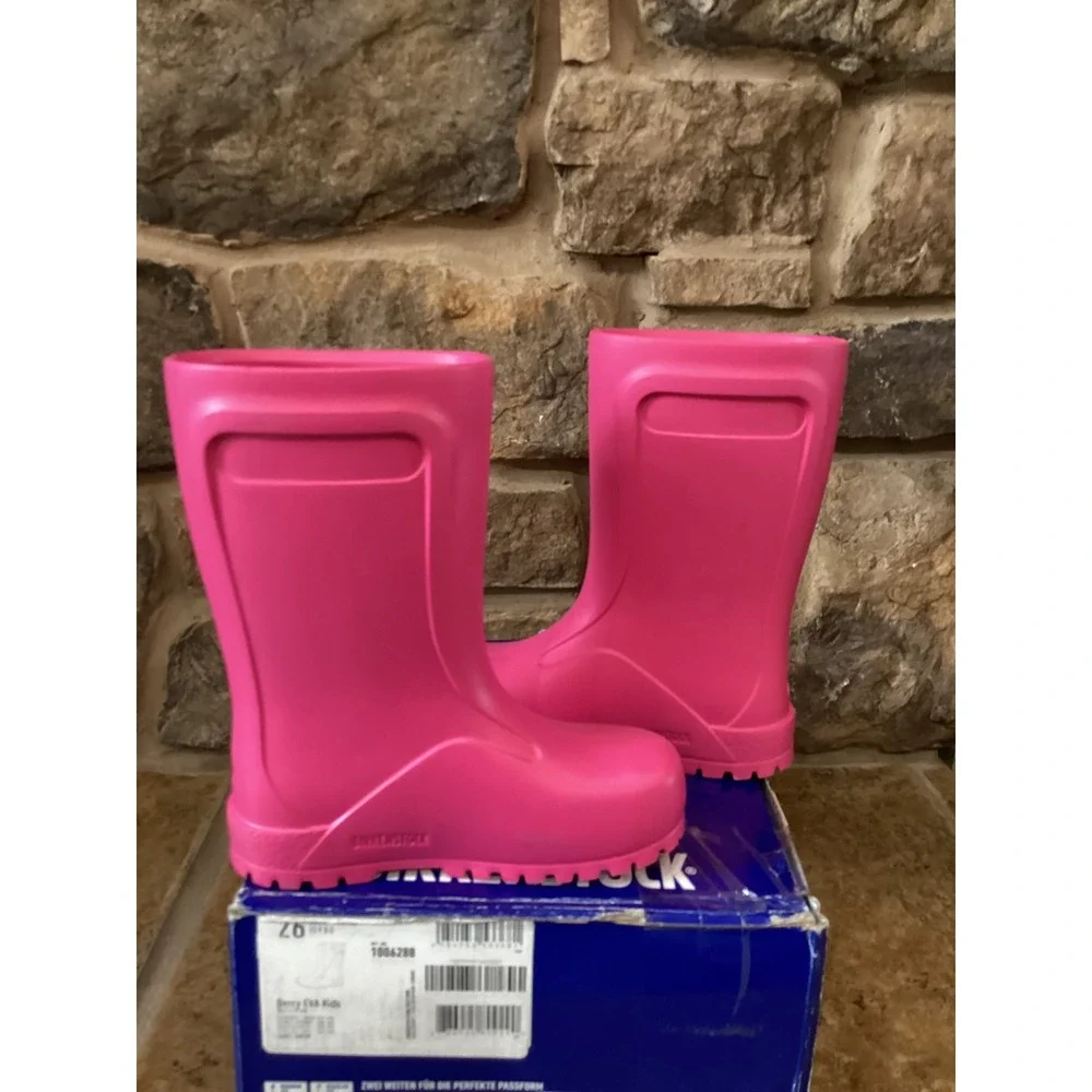 Birkenstock Derry EVA Kids Size 8 Rain Boots Neon Berry Pink New
